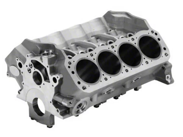 Stock 4.6L 2V engine block from a 1999-2004 Mustang GT showing the cast-iron Modular V8 platform