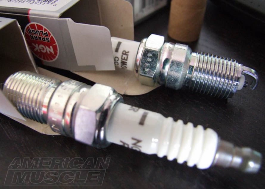 NGK V-Power spark plugs for 1999-2004 Mustang GT with correct heat range for high horsepower builds