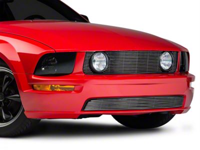 Modern Billet Pony Delete Grille; Polished (05-09 Mustang GT)