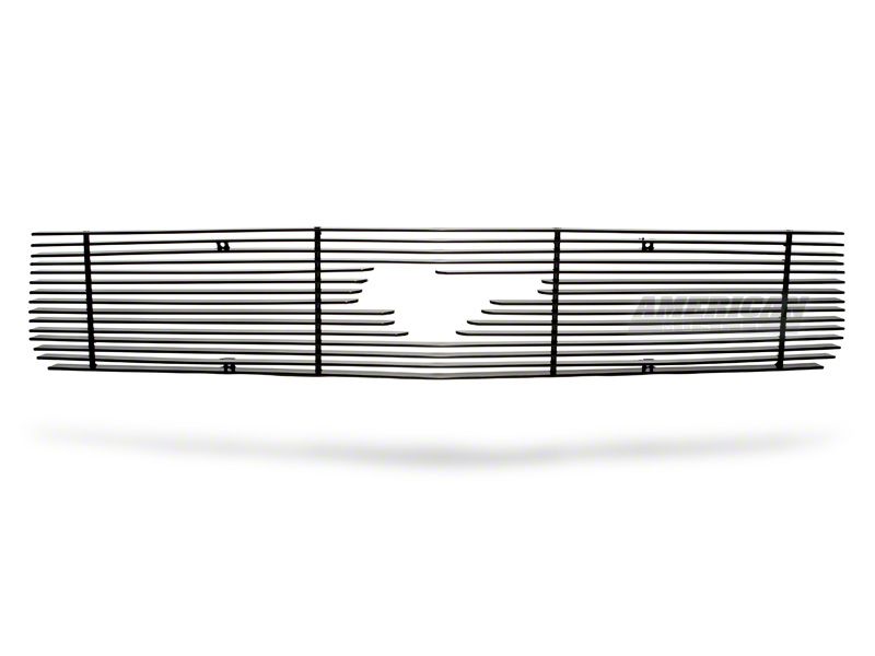 APS Black Stainless Steel Billet Grille Insert For 2005-2009 Ford Mustang GT V8 (Lower Bumper)