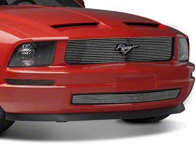 Modern Billet Lower Grille; Polished (05-09 Mustang V6)