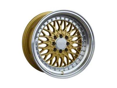 536 Hyper Gold with Machined Lip Wheel; 17x9; 25mm Offset (05-09 Mustang GT, V6)