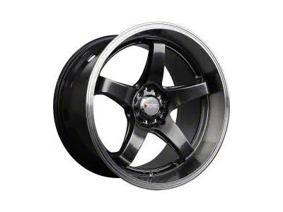 555 Chromium Black with Machined Lip Wheel; 18x10; 25mm Offset (05-09 Mustang)