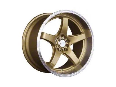 555 Hyper Gold with Machined Lip Wheel; 18x10; 25mm Offset (05-09 Mustang)