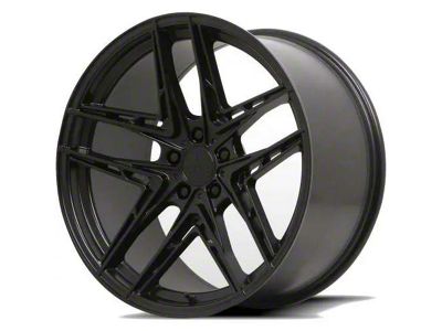 565 Flat Black with Gloss Black Lip Wheel; 18x9.5; 20mm Offset (05-09 Mustang)