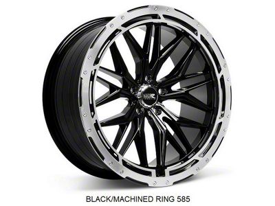 585 Black with Machined Ring Wheel; 20x9.5; 35mm Offset (05-09 Mustang)