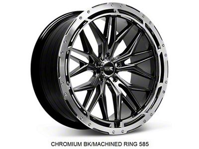 585 Chromium Black with Machined Ring Wheel; 20x9.5; 35mm Offset (05-09 Mustang)