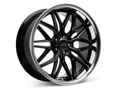 586 Black with Stainless Steel Chrome Lip Wheel; 20x9.5; 35mm Offset (05-09 Mustang)