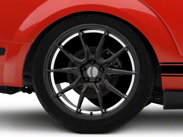 PR193 Gloss Black Machined Wheel; 18x9 (05-09 Mustang GT, V6)