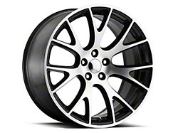 Hellcat Style Black Machined Wheel; 20x9.5; 15mm Offset (06-10 RWD Charger)
