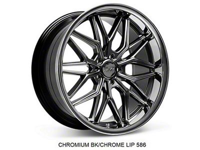 586 Chromium Black with Stainless Steel Chrome Lip Wheel; 20x9.5; 35mm Offset (10-15 Camaro, Excluding Z/28)
