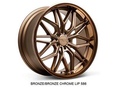 586 Flat Bronze with Stainless Bronze Lip Wheel; 20x8.5; 35mm Offset (10-15 Camaro, Excluding Z/28 & ZL1)