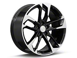 50th Anniversary Style Gloss Black Machined Wheel; Rear Only; 20x9.5; 39mm Offset (10-15 Camaro, Excluding Z/28 & ZL1)