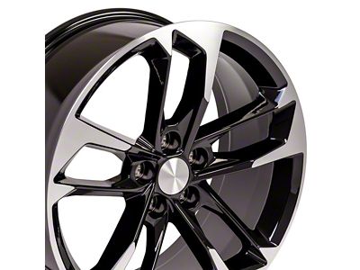 50th Anniversary Style Gloss Black Machined Wheel; Rear Only; 20x9.5 (10-15 Camaro, Excluding Z/28 & ZL1)