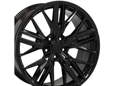 Gen 6 ZL1 Style Gloss Black Wheel; Rear Only; 20x9.5 (10-15 Camaro V6; 10-11 Camaro SS)