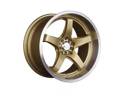 555 Hyper Gold with Machined Lip Wheel; 18x10; 25mm Offset (10-14 Mustang)