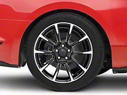 11/12 GT/CS Style Gloss Black Machined Wheel; Rear Only; 18x10; 45mm Offset (15-23 Mustang EcoBoost w/o Performance Pack, V6)