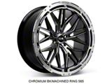 585 Chromium Black with Machined Ring Wheel; 20x9.5; 35mm Offset (15-23 Mustang GT, EcoBoost, V6)