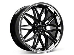 586 Black with Stainless Steel Chrome Lip Wheel; 20x9.5; 35mm Offset (15-23 Mustang GT, EcoBoost, V6)