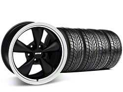 Bullitt Matte Black Wheel and NITTO G2 Tire Kit; 18x9 (99-04 Mustang)