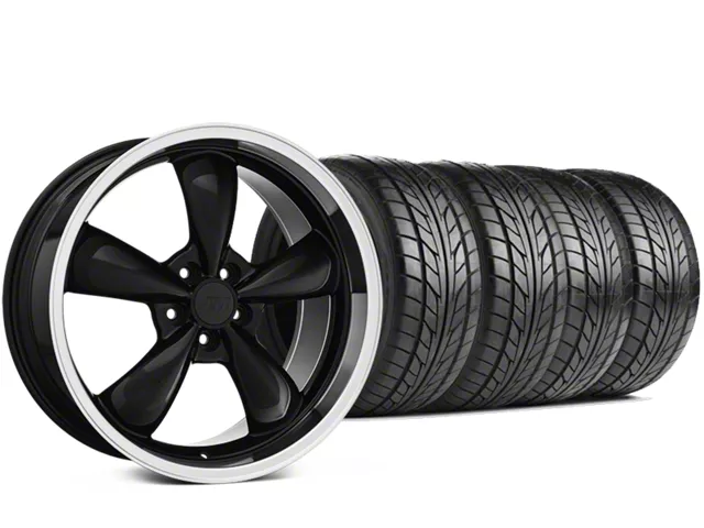 Staggered Bullitt Black Wheel and NITTO NT555 G2 Tire Kit; 19x8.5/10 (15-23 Mustang EcoBoost w/o Performance Pack, V6)