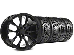 Staggered Magnetic Style Black Wheel and NITTO NT555 G2 Tire Kit; 19x8.5/10 (15-23 Mustang GT, EcoBoost, V6)