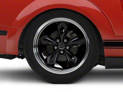 Deep Dish Bullitt Gloss Black Wheel; Rear Only; 19x10 (05-09 Mustang GT, V6)