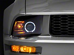 Raxiom 2010 Style LED Halo Headlights; Black Housing; Clear Lens (05-09 Mustang w/ Factory Halogen Headlights, Excluding GT500)