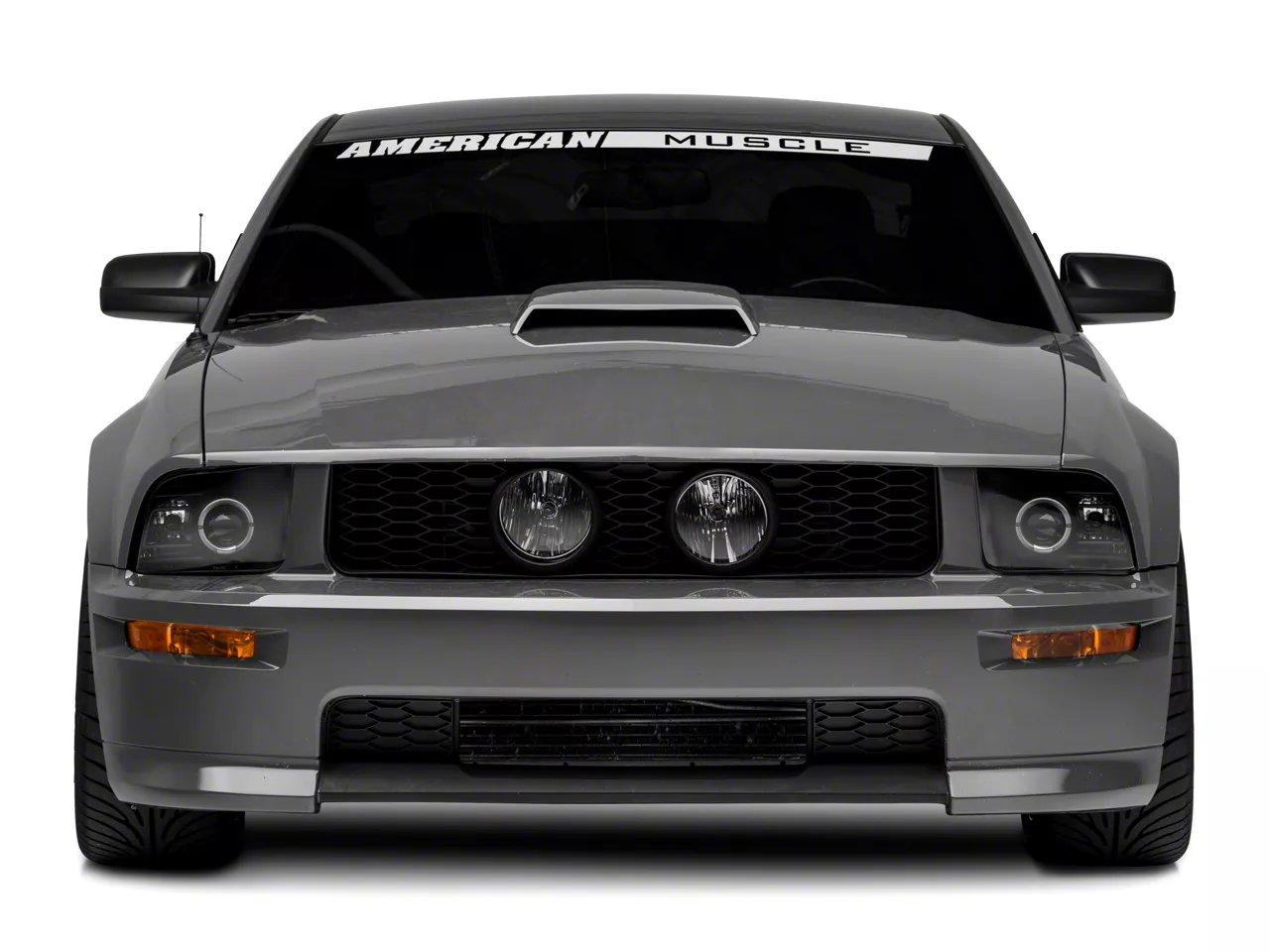 Raxiom Mustang 2010 Style LED Halo Headlights; Black Housing