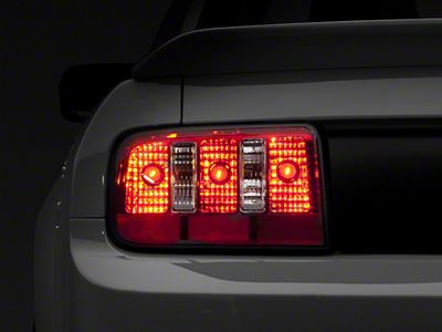 Raxiom Coyote Tail Lights; Chrome Housing; Red/Clear Lens (05-09 Mustang)