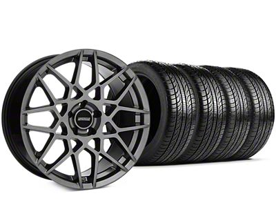 2013 GT500 Style Hyper Dark Wheel & Pirelli P-Zero Nero Tire Kit; 19x8.5 (15-22 Mustang GT, EcoBoost, V6)