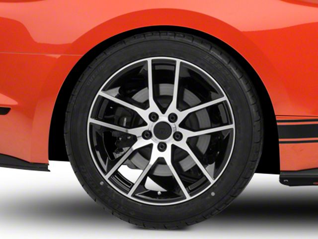 Magnetic Style Gloss Black Machined Wheel; Rear Only; 19x10 (15-23 Mustang GT, EcoBoost, V6)