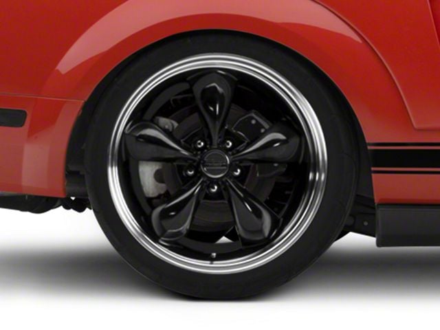 Deep Dish Bullitt Gloss Black Wheel; Rear Only; 20x10 (05-09 Mustang GT, V6)
