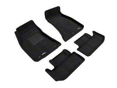 3D MAXpider Elegant Perfect Fit Carpet Front and Rear Floor Liners; Black (15-23 RWD Challenger)