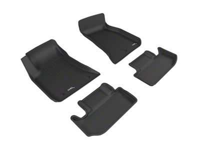 3D MAXpider KAGU Series All-Weather Custom Fit Front and Rear Floor Liners; Black (11-14 Challenger)