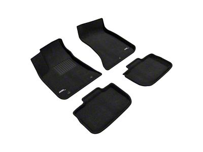 3D MAXpider Elegant Perfect Fit Carpet Front and Rear Floor Liners; Black (11-23 RWD Charger)