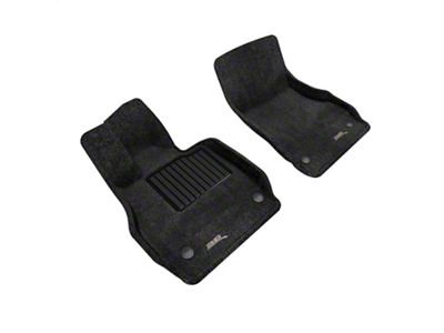3D MAXpider Premium Perfect Fit Carpet Front Floor Liners; Black (20-25 Corvette C8)