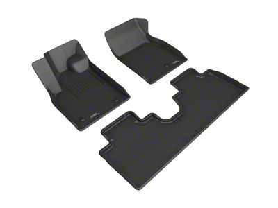 3D MAXpider KAGU Series All-Weather Custom Fit Front and Rear Floor Liners; Black (21-24 Mustang Mach-E)