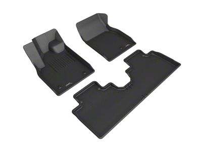 3D MAXpider KAGU Series All-Weather Custom Fit Front and Rear Floor Liners; Black (21-25 Mustang Mach-E)