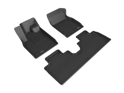 3D MAXpider KAGU Series All-Weather Custom Fit Front and Rear Floor Liners; Black (21-23 Mustang Mach-E)