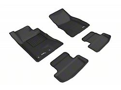 3D MAXpider KAGU Series All-Weather Custom Fit Front and Rear Floor Liners; Black (15-23 Mustang)