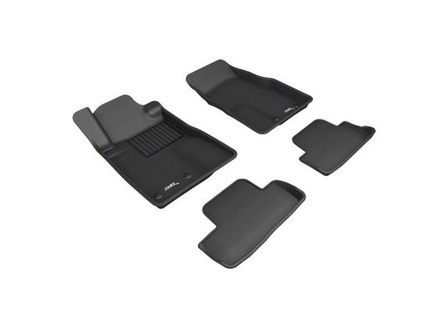 3D MAXpider KAGU Series All-Weather Custom Fit Front and Rear Floor Liners; Black (12-14 Mustang)