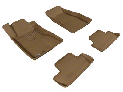3D MAXpider KAGU Series All-Weather Custom Fit Front and Rear Floor Liners; Tan (05-09 Mustang)