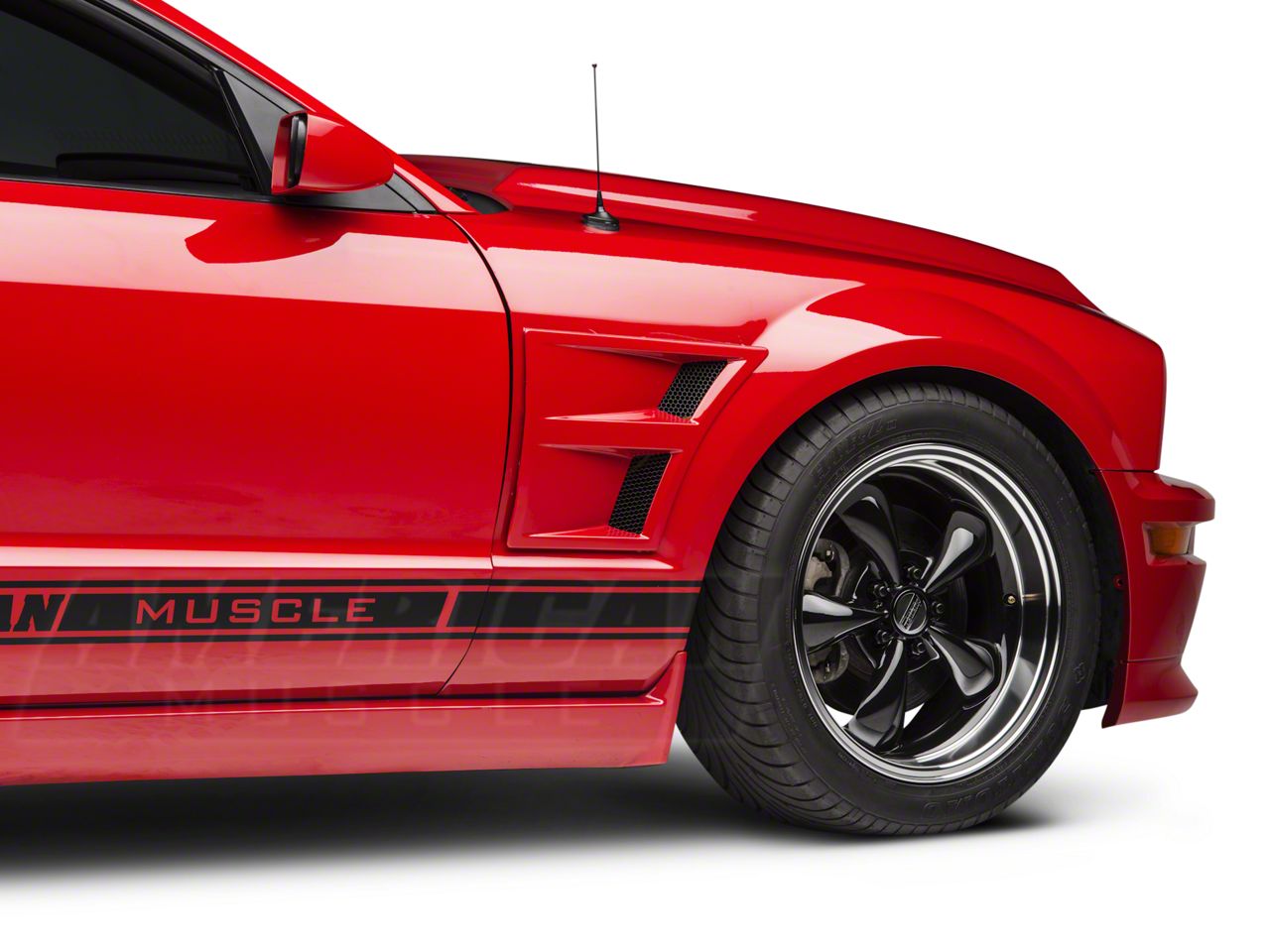 Pair Unpainted Black Fender Scoops – 05-09 Ford Mustang Coupe, PU Material