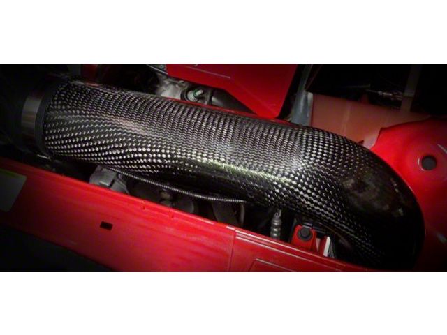 True V2 Cold Air Intake with Oiled Filter for 80 to 87mm Throttle Bodies; Carbon Fiber (10-23 5.7L HEMI Challenger)