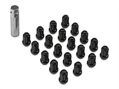 Black 6-Spline Lug Nut Kit; 14mm x 1.5; Set of 20 (15-24 Mustang)