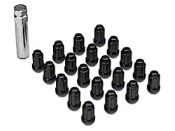 Black 6-Spline Lug Nut Kit; 1/2-Inch x 20; Set of 20 (79-14 Mustang)