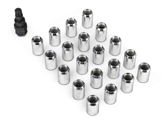 Chrome Tuner Style Lug Nuts; 14mm x 1.5 (15-18 Mustang)