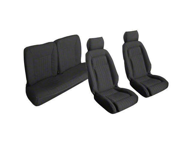 OPR Front and Rear Sport Seat Upholstery; Black (87-89 Mustang Hatchback)