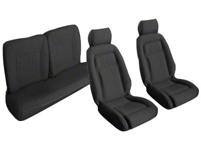 OPR Front and Rear Sport Seat Upholstery; Black (87-89 Mustang Hatchback)